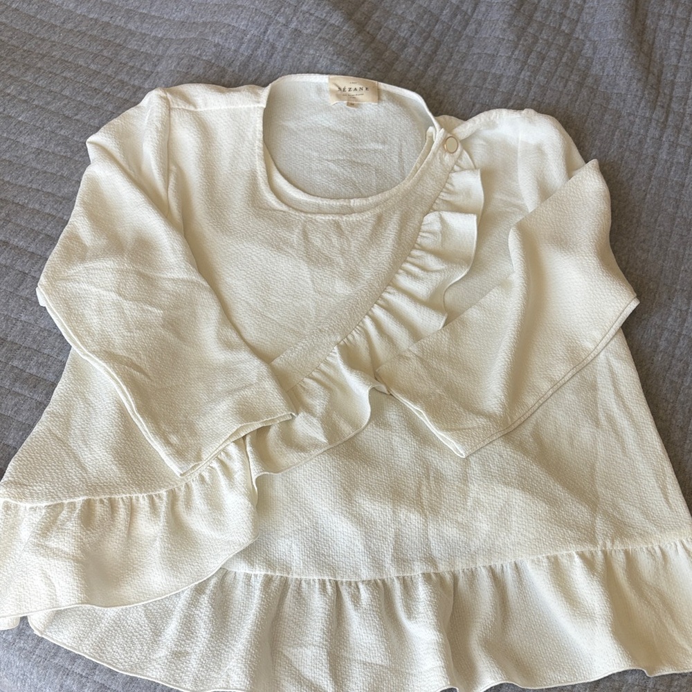 Sezane Cream Ruffle Blouse - Picture 6 of 6